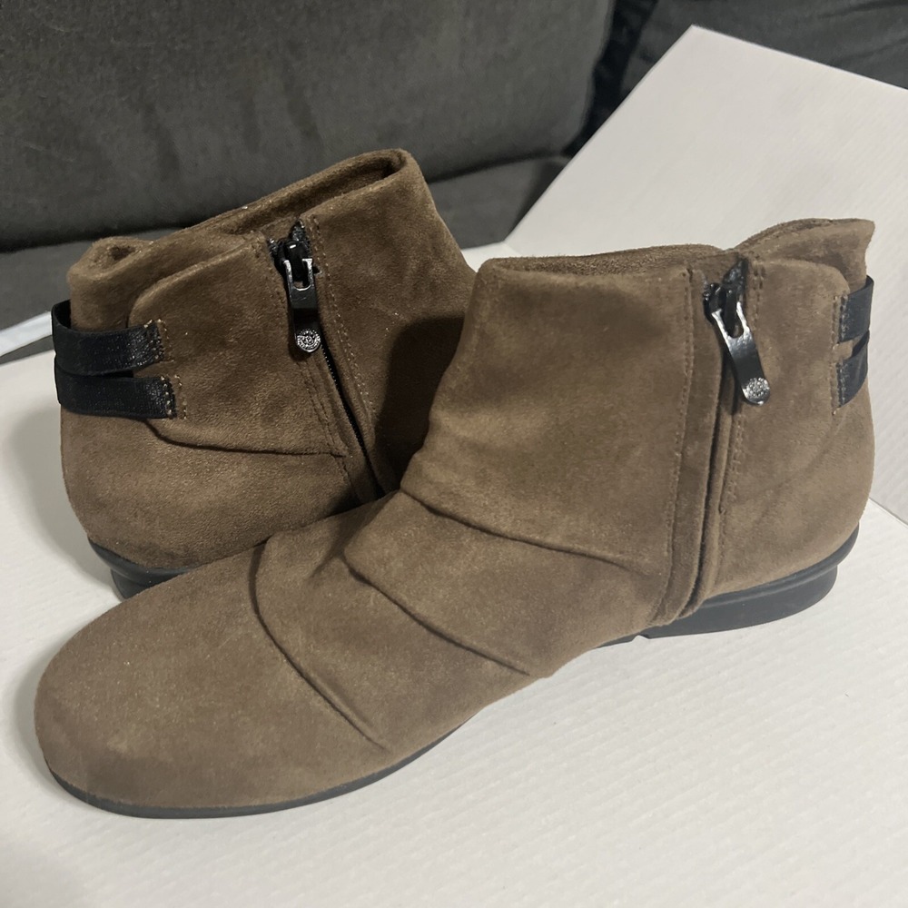 Bussola Calista Boots Women 8.5M Shoes Brown Suede Leather Comfort Rusch Ankle